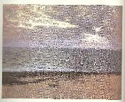 thorvald niss morgen ved stranden efter regn, skagen oil on canvas